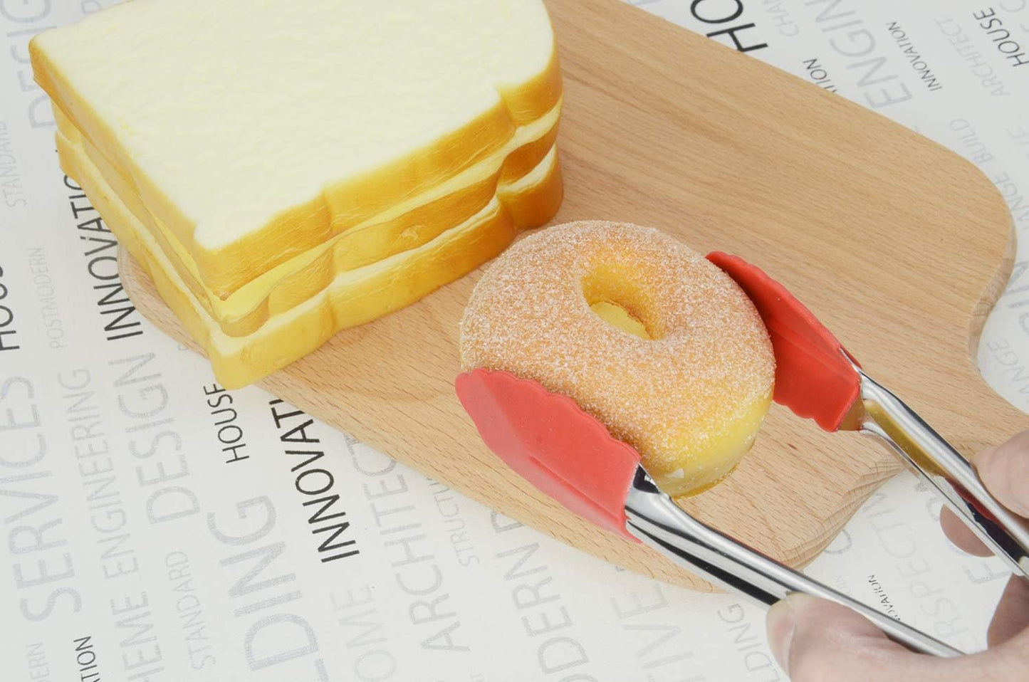 Small Tongs with Silicone Tips 7-Inch Mini Serving Tongs, Set of 6 (Green Red Blue Purple Pink Orange)