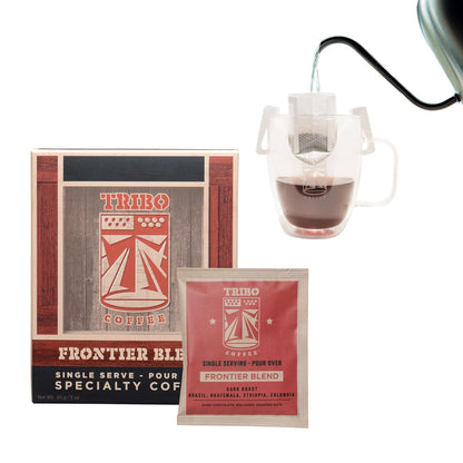 Tribo Coffee Single-Serve Portable Pour Over Drip Coffee - Frontier Blend - 10 Servings (Dark Roast)