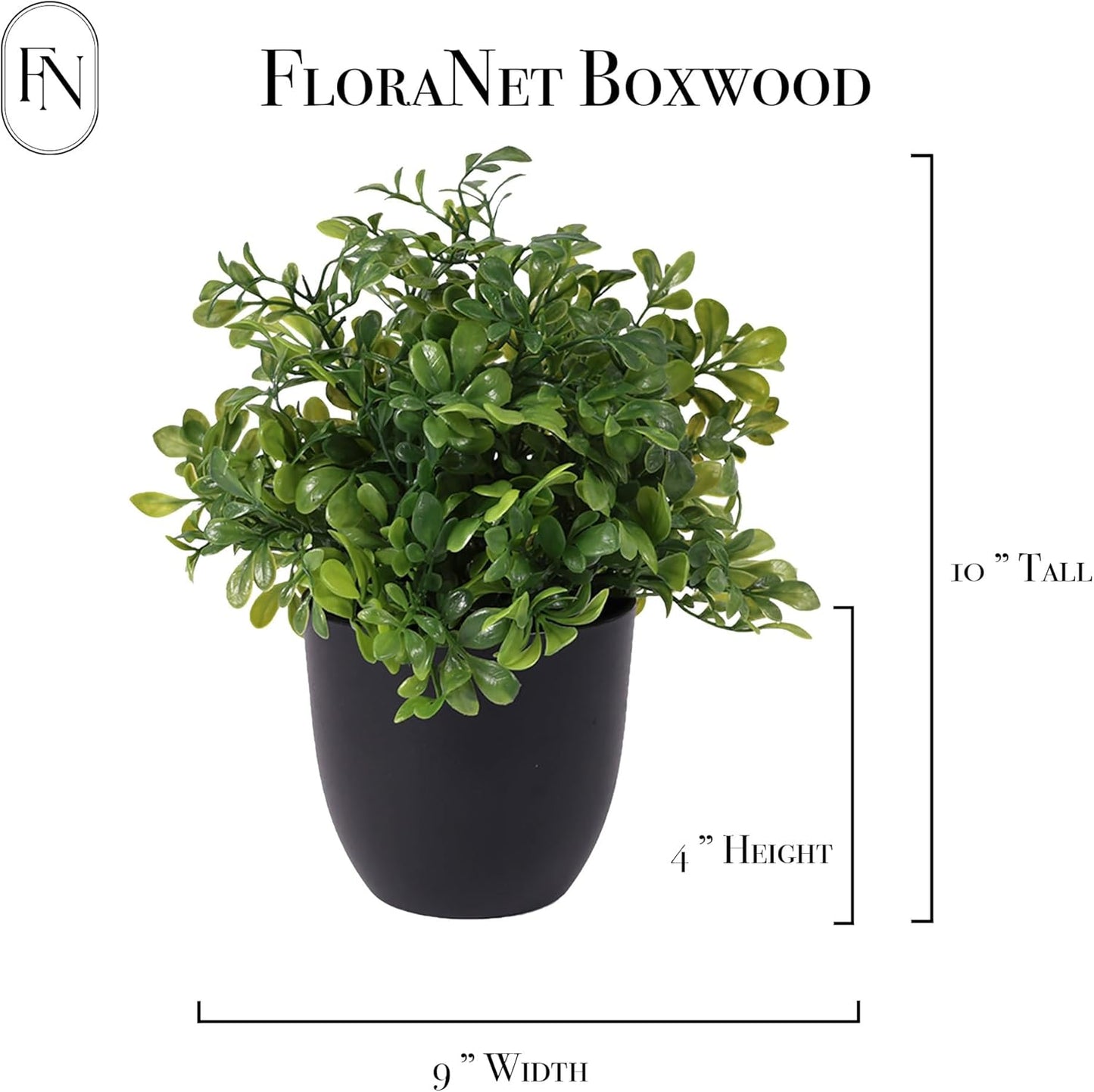 3 PACK 10" H Artificial Plant Greenery Pot (9" W Potted Greenery: Fake Faux Lavender Eucalyptus Boxwood) for Home Decoration Shop Decor Office Desk Dining Table Kitchen Washroom Garden Party Wedding