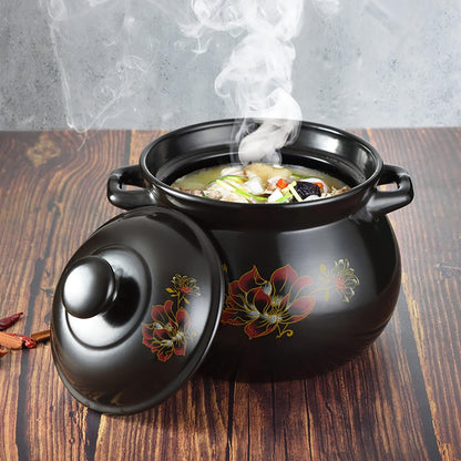 Ceramic Stew Pot Cooking Pots Ceramic Cooking Casserole Saucepan: Vintage Japanese Earthenware Soup Shabu Cookware for Hot Pot Soup Making Gadgets Style 2 Ceramic Pot Clay Cooking Pots,5l