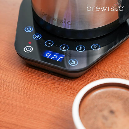 Brewista V-Spout Electric Kettle, Large 1.7 Liter Capacity For Pour Over Coffee, Smart Digital Heating Element, Perfect for Cupping, Stainless Steel