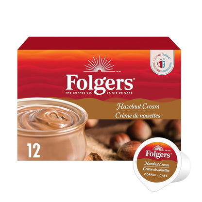 Folgers Hazelnut Cream K-Cup Coffee Pods 12 Count