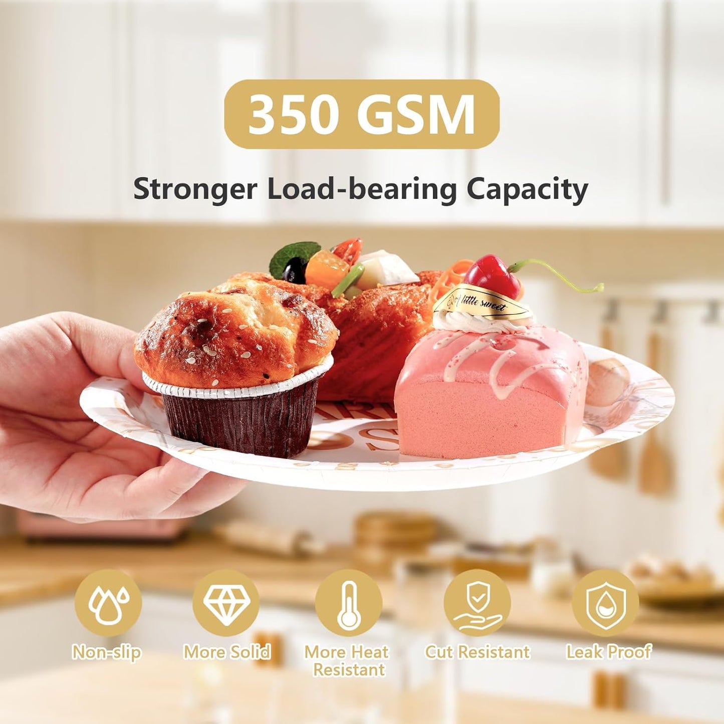 Grencian 96Pcs Pearls and Prosecco Bridal Shower Decorations Engagement Party Paper Plates Disposable Gold Pearls Champagne Party Supplies Tableware for Bride to Be She Said Yes Wedding Decor