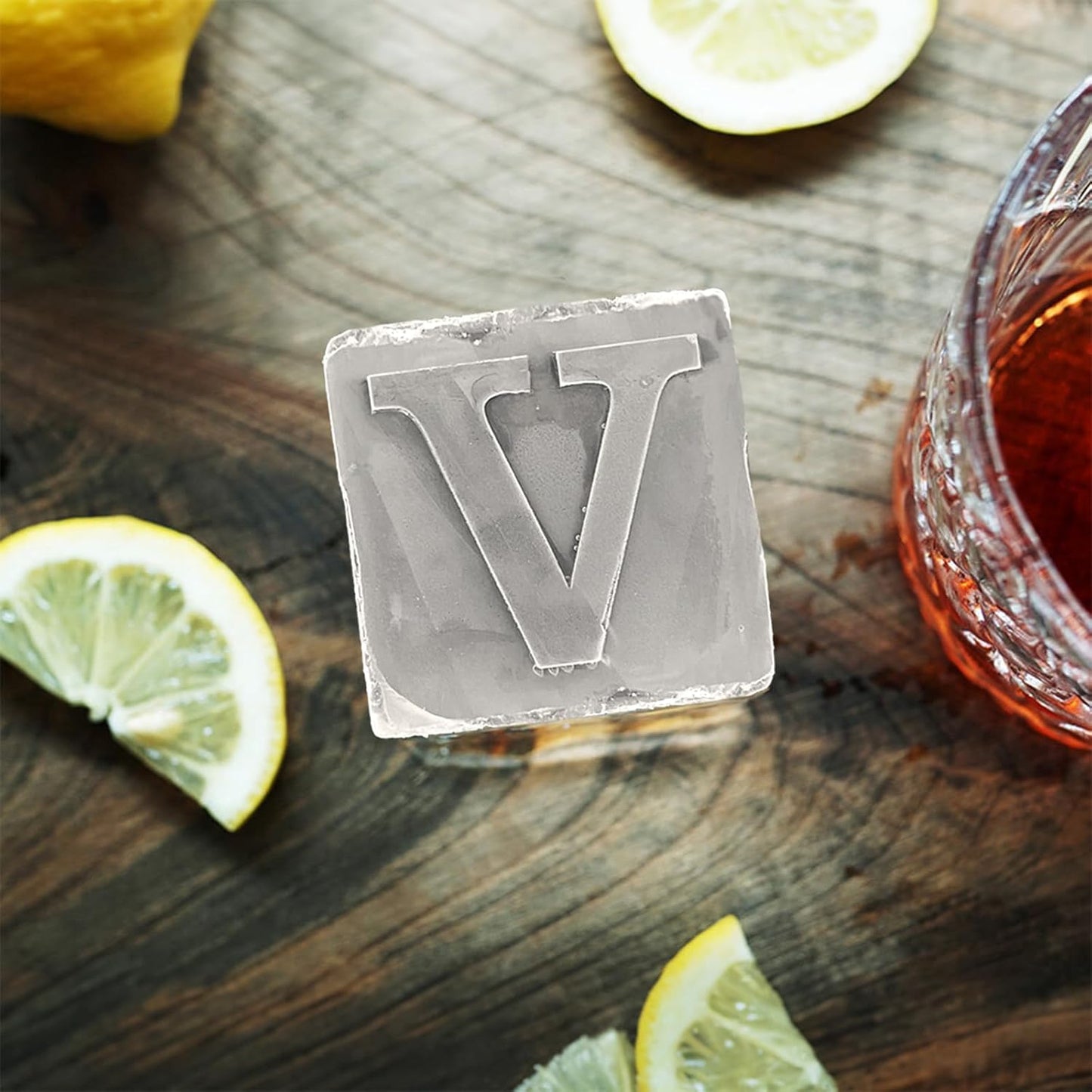 Letter V Monogram Ice Cube Mold Custom Ice Cube Mold 2 Inch Big Initials Silicone Ice Cube Tray Gifts for DAD Gifts for Him