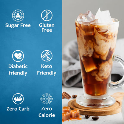 Syruvia Sugar Free Coffee Syrup, Caramel Pecan Flavored Syrup for Drinks, Lattes, and Desserts – 25.4 fl oz