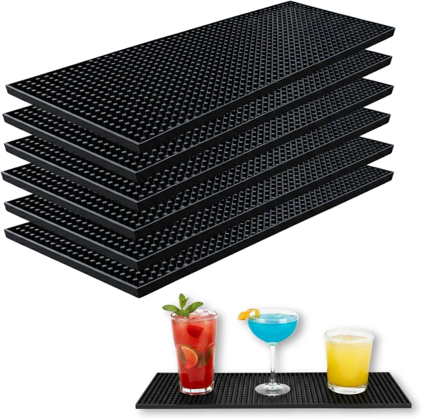 Essato Bar Mats for Countertop - Non-Slip Rubber Bar Mats for Bartending, Versatile Countertop Mats for Bars, Home, Coffee Shops, Kitchens - PVC Rubber Drying Bartender Barmat (6)