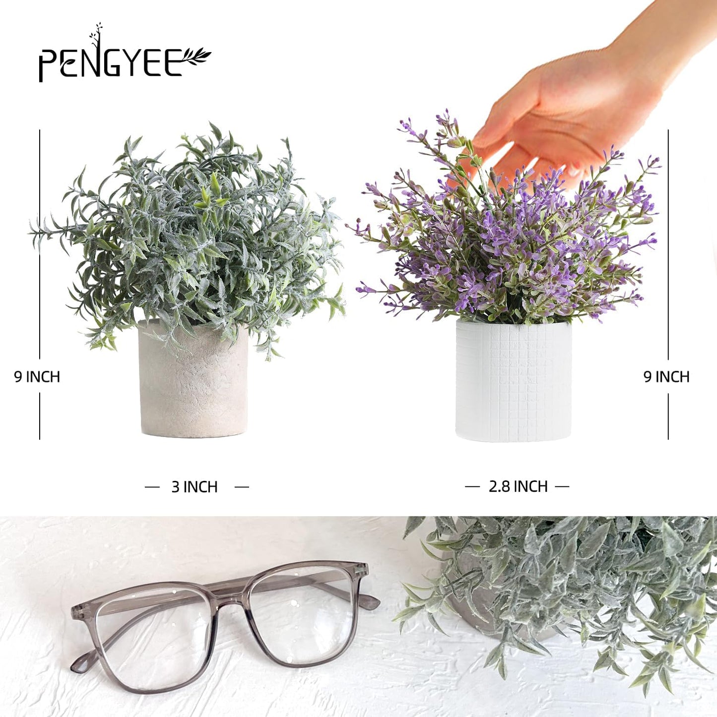 3 Pack Small Fake Plants for Home Decor, Artificial Plants Indoor, Small Faux Plants Indoor for Kitchen Bathroom Farmhouse Office Room Decor