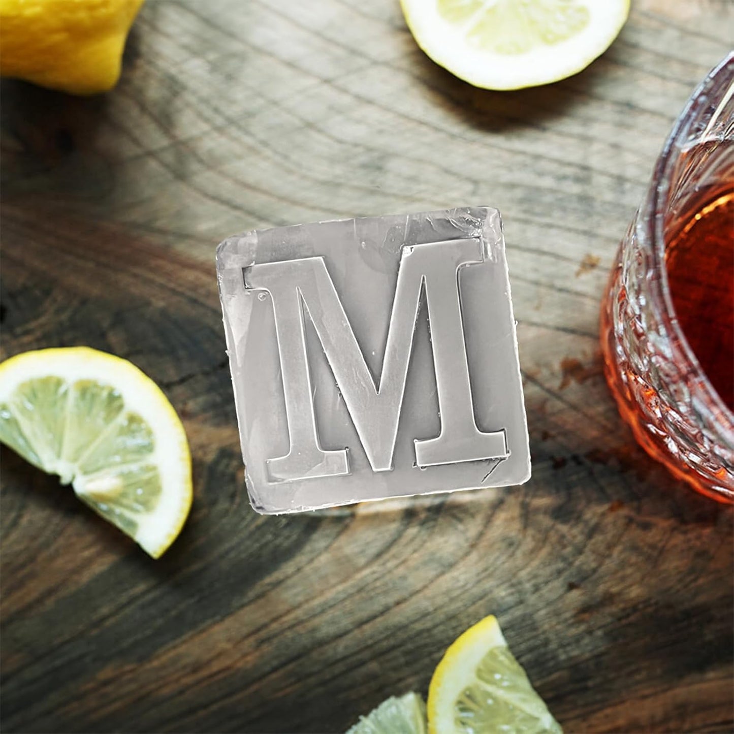 Letter M Monogram Ice Cube Mold Custom Ice Cube Mold 2 Inch Big Initials Silicone Ice Cube Tray Gifts for DAD Gifts for Him