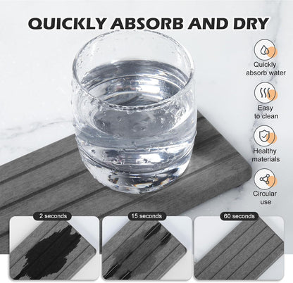 4PCS Fast Drying Diatomite Stone Soap Tray for Bathroom and Kitchen, Vanity Tray, Water Absorbing Coaster