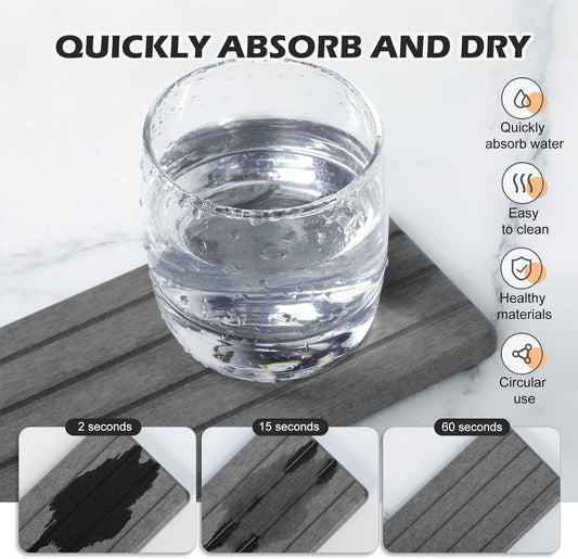 4PCS Fast Drying Diatomite Stone Soap Tray for Bathroom and Kitchen, Vanity Tray, Water Absorbing Coaster