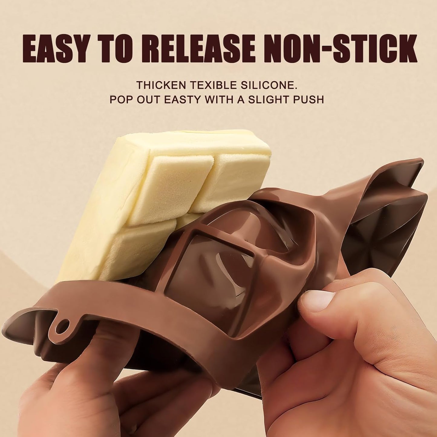 1 Pack Deep Chocolate Bar Molds, Silicone Dubai Chocolate Bar Mold, Candy Bar Mold for Stuffed Bar with Scraper