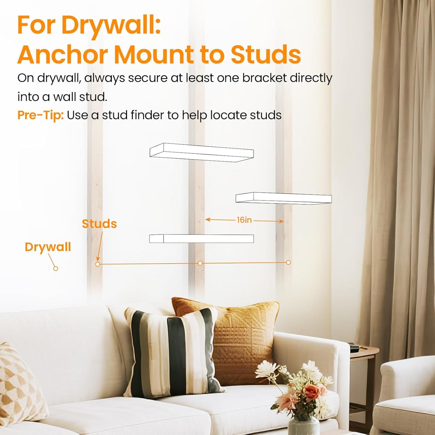 BAYKA Floating Shelves for Wall, Wall Mounted Rustic Wood Shelves for Bathroom, Bedroom, Living Room, Kitchen,Small Hanging Shelf for Books/Storage/Room Decor (Light Oak-Toned, Set of 3, 15.7in)