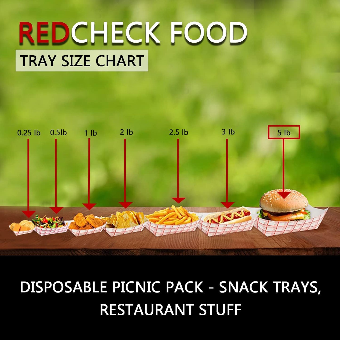 Angel's Peel Lounge Disposable Trays, Recyclable and Fully Biodegradable Red Check Paper Food Tray-Disposable Paper Food Tray for Concession Food and Condiments (5LB) (Pack of 100)