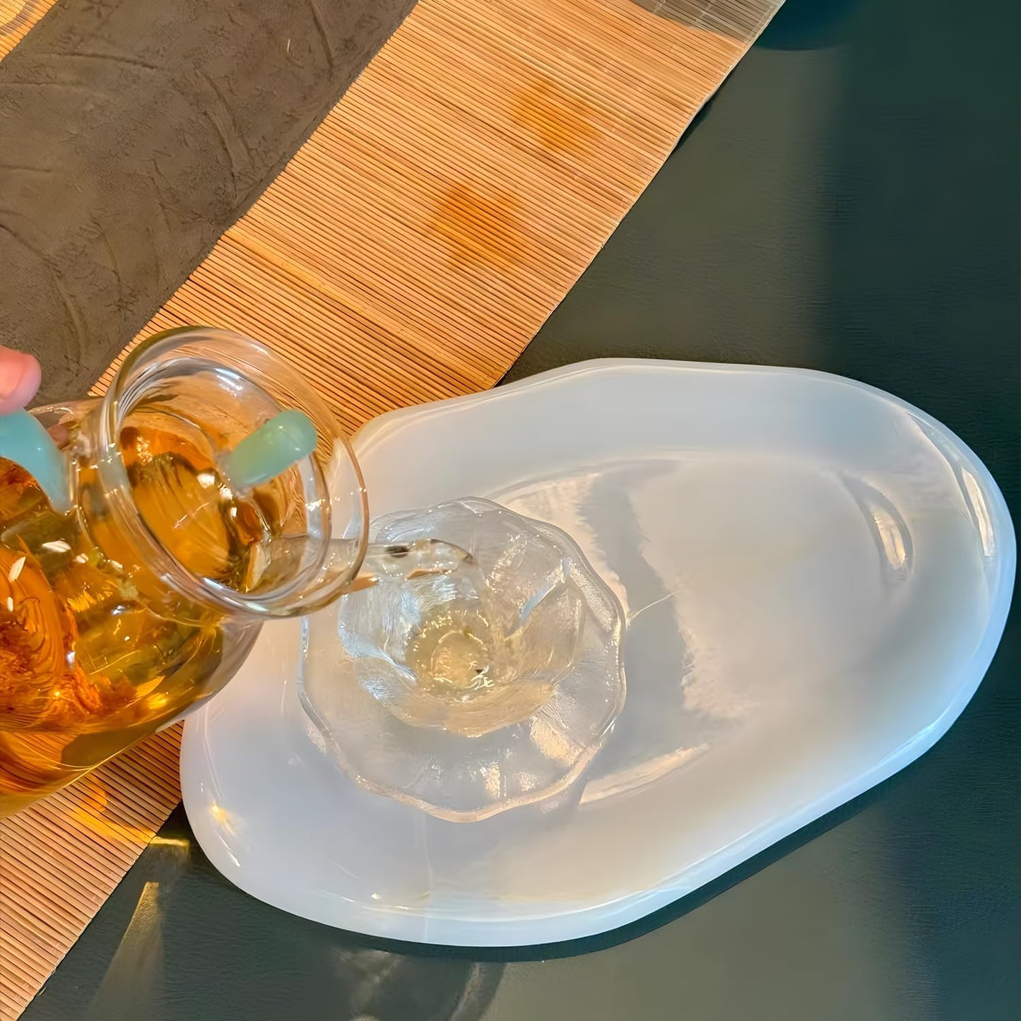 Natural Jade Tray for Jewelry, Food and Daily Items, Irregular Marble Sculpture, Suitable for Home Decor Storage Stone Tray Vanity/Dresser Non-Resin/Non-Ceramic (yunduo-Whie Jade)