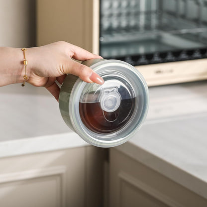 Ceramic Bowls with Lids: 20 oz Microwave Safe Food Storage Containers for Soup, Salad, Cereal, Leftovers, Meal Prep, Lunch, Picnic, Camping, Serving - Airtight, Multicolor, Set of 4