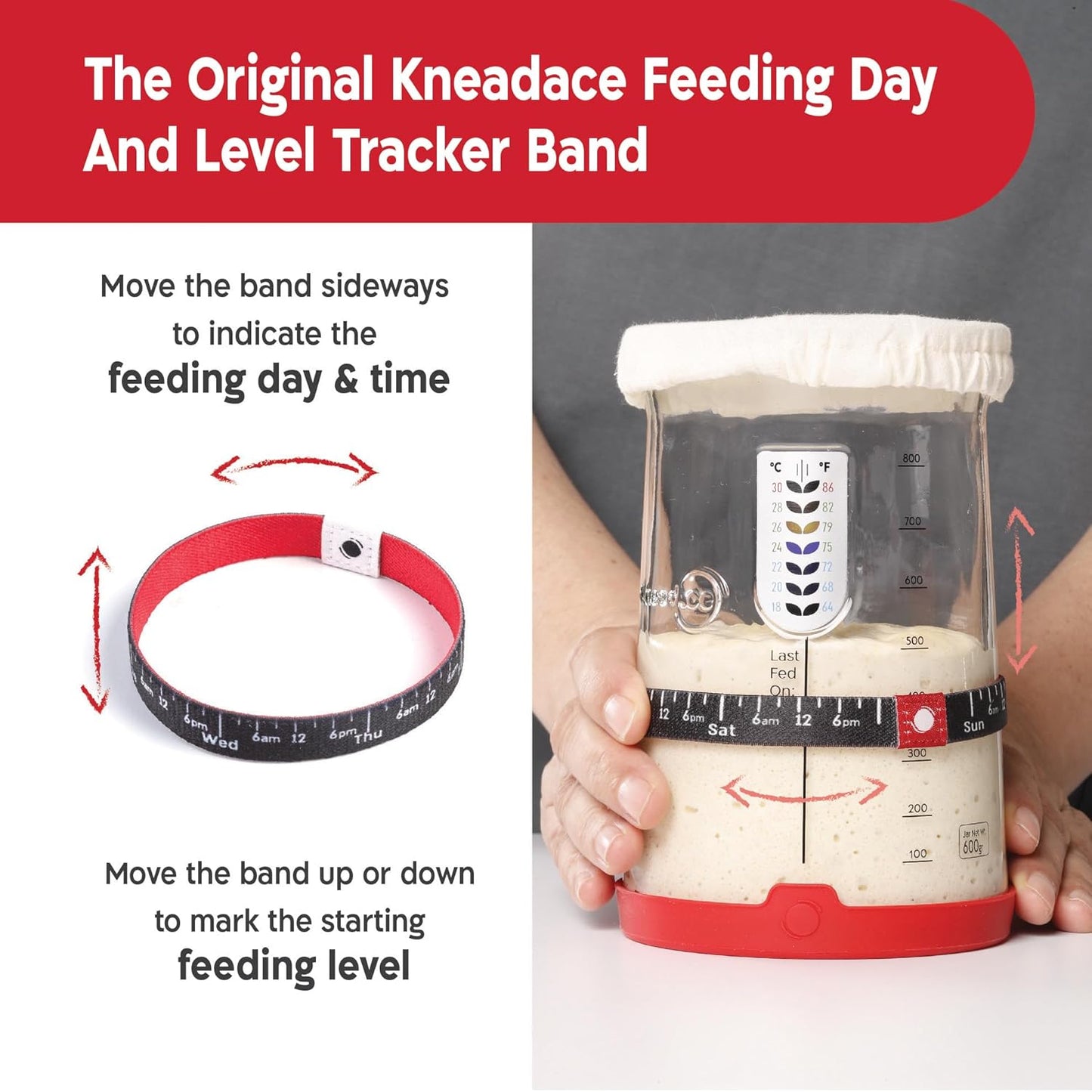 KneadAce Complete Sourdough Bread Baking Kit - 34oz Starter Jar, Cotton Rope Proofing Baskets, Magnetic Bread Lame, and Fast-Activation Sourdough Starter Culture for Perfect Artisan Loaves