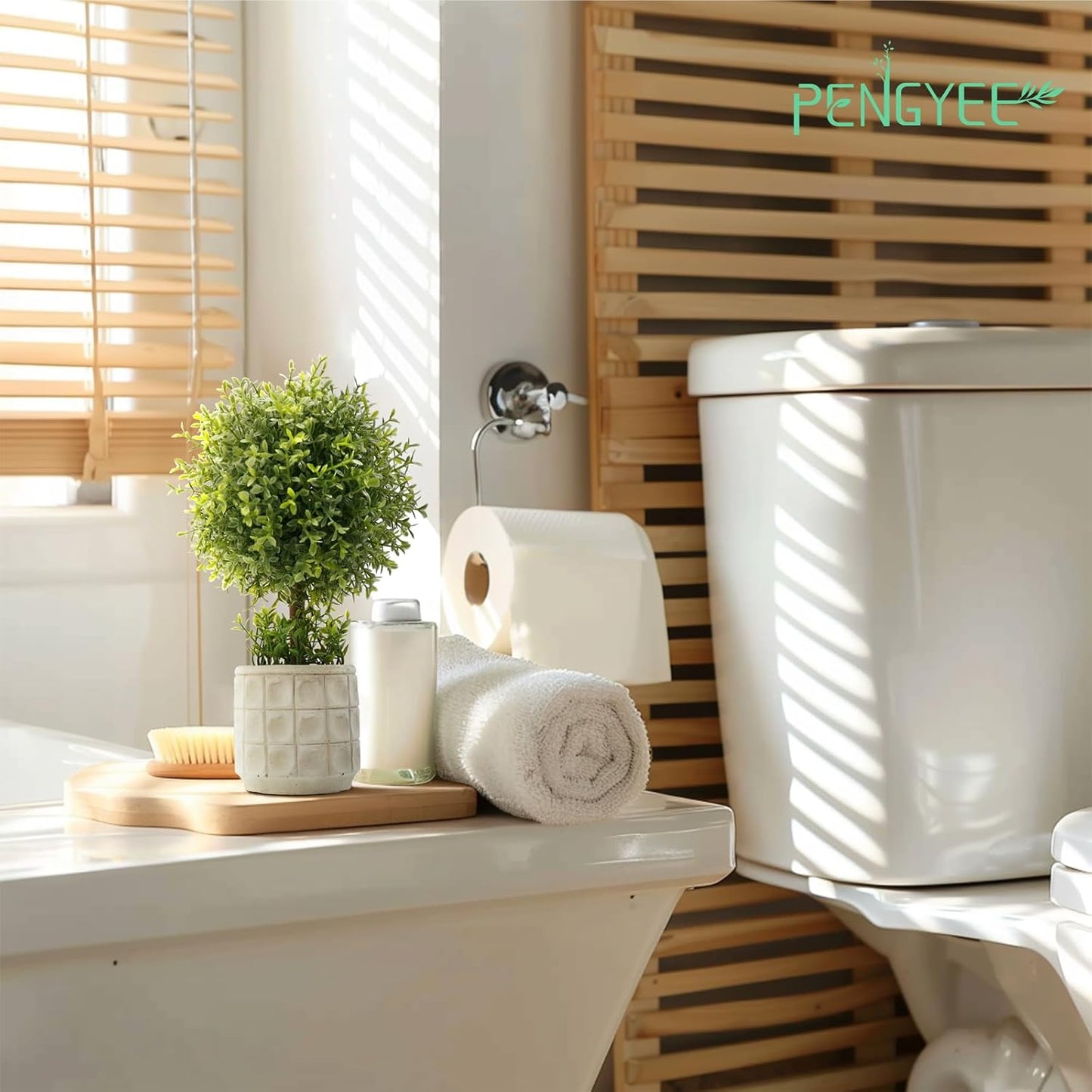 3 Pack Small Fake Plants in Farmhouse Concrete Planter, Artificial Boxwood Topiary Plants Indoor for Home Decor, Small Faux Plants for Bathroom Bedroom Shelf Office Table Kitchen Room Decor