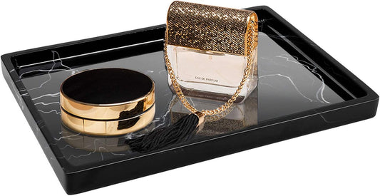 Jolitac Marble Bathroom Vanity Tray, Countertop Organizer for Perfume & Candles Pure Natural Vanity Tray 11.8"x7.9"x0.8" Genuine Marble Stone Holder for Bathroom/Kitchen/Dresser
