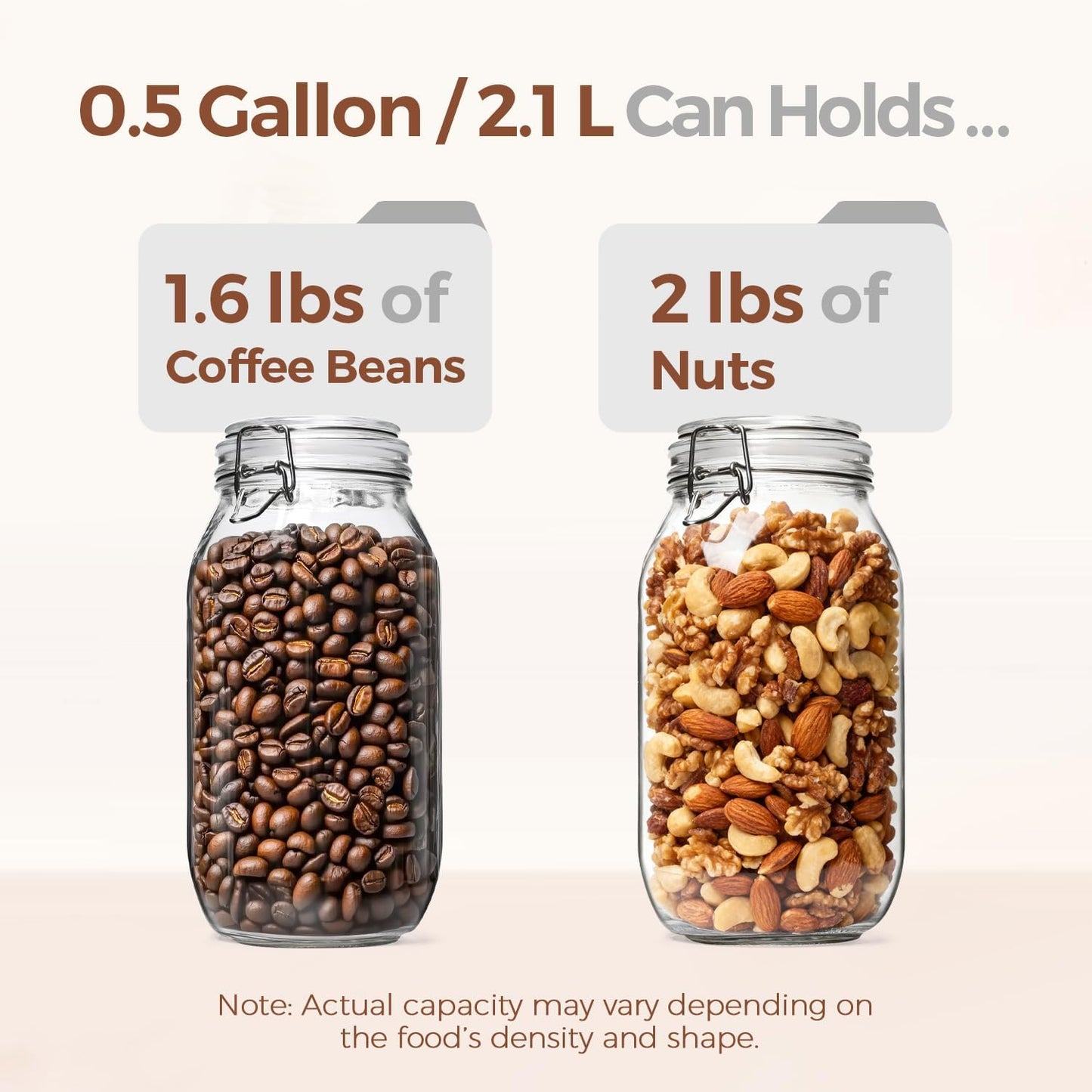 ComSaf Large Glass Jars with Lid 0.5 Gallon, Large Mason Jars Set of 3, Glass Canisters with Airtight Lids, Half Gallon Canning Jar with Seal Wire Clip Fastening for Kitchen, Pickle, Flour, Sugar