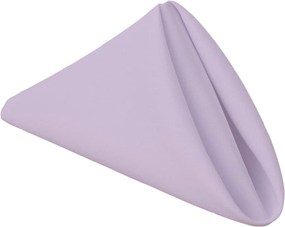 Gee Di Moda Cloth Napkins - 17 x 17 Inch Lavender Dinner Napkins - Set of 12 Soft & Absorbent Washable Fabric Cloth Table Napkins with Hemmed Edges for Hotel Restaurant, Holiday Parties & Wedding