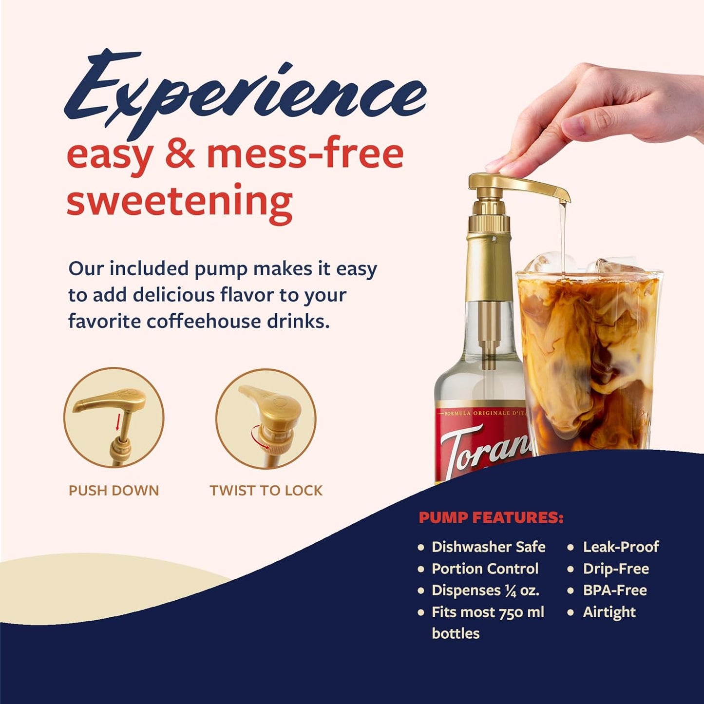 Torani Coffee Syrup, White Chocolate Flavored Syrup for Drinks, Pump Included, 25.4 Fl Oz