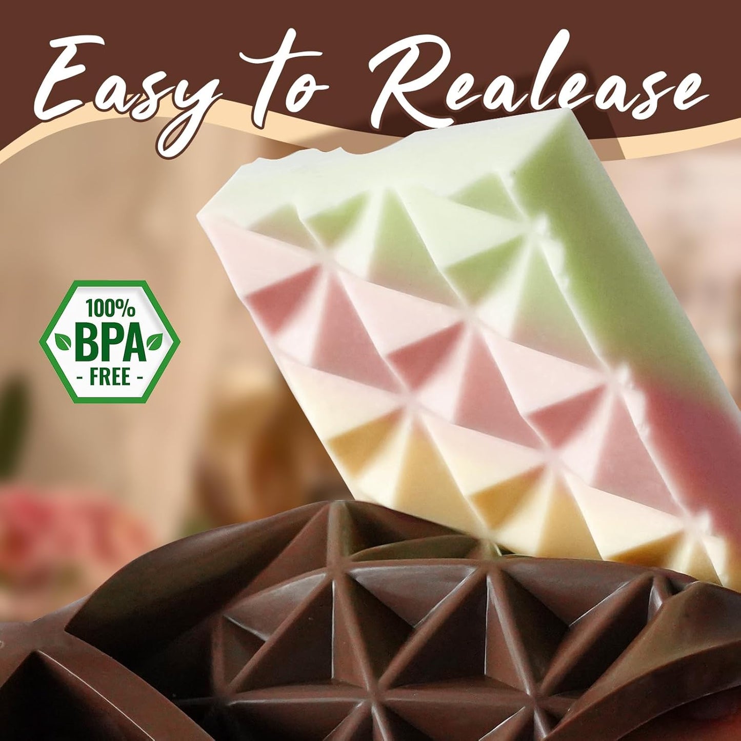 HKNMTT Chocolate Bar Silicone Molds, Large Stuffed Dubai Pistachio Deep Bar Moulds Kit 1 Inch Thick Big Pack of 2, Ideal for Homemade Making Bar Candy Bar Bpa Free DIY