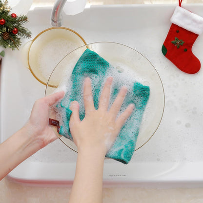 Homaxy 100% Cotton Waffle Weave Kitchen Dish Cloths, Ultra Soft Absorbent Quick Drying Dish Towels, 12 x 12 Inches, 12-Pack, Teal