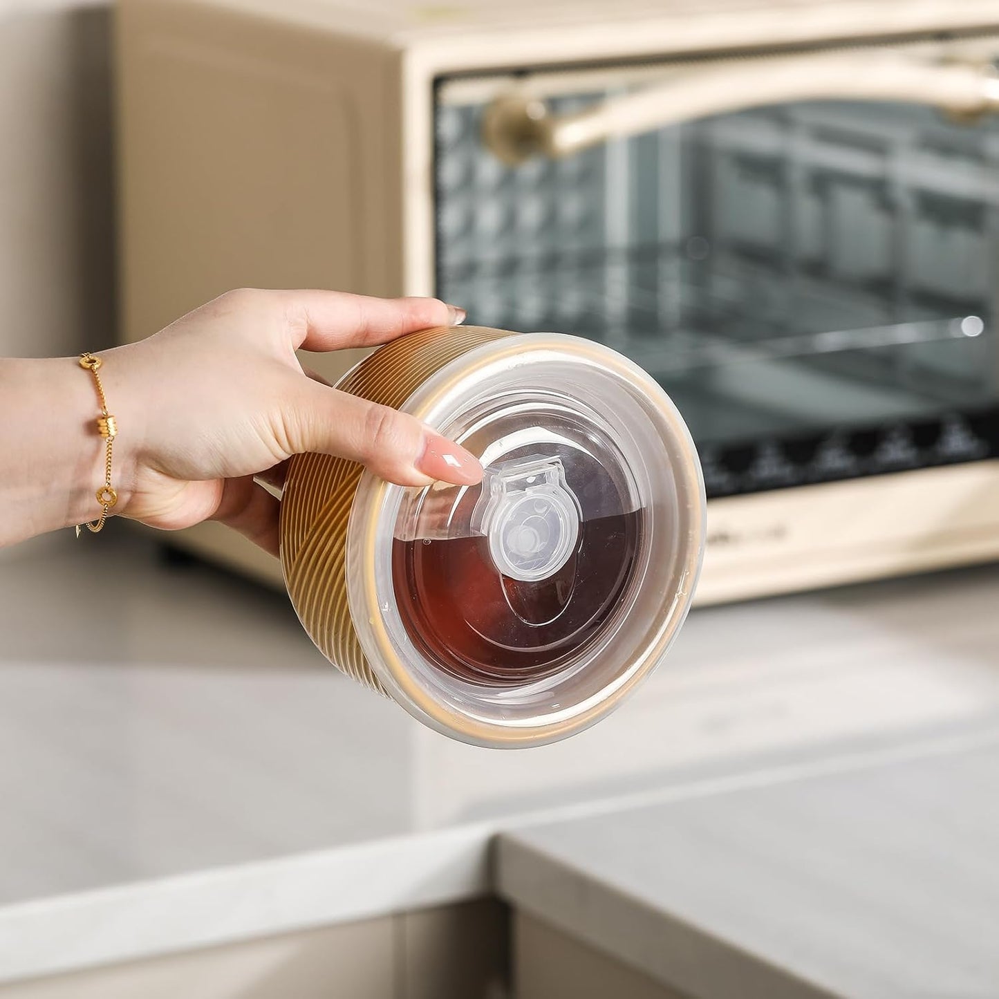 Ceramic Bowls with Lids: 20 oz Microwave Safe Food Storage Containers for Soup, Salad, Cereal, Leftovers, Meal Prep, Lunch, Picnic, Camping, Serving - Airtight, Yellow, Set of 4