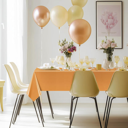 6 Pcs Blue & Orange & Green Series Rectangle Tablecloth, 54x72" Solid Color Waterproof & Spillproof Disposable Plastic Table Cover, Durable Party Tablecloth for Dining, Buffet, Picnic, Outdoor Event