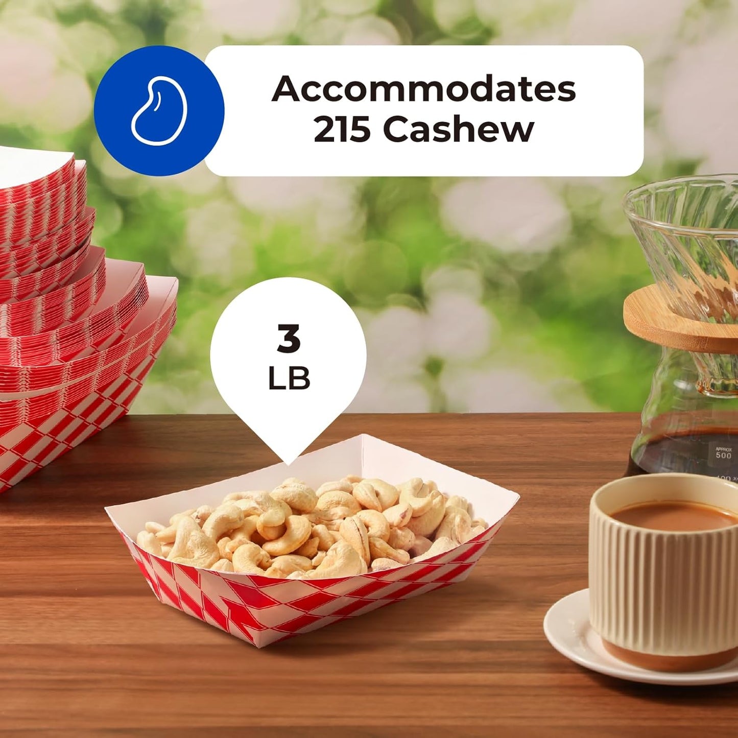 Fit Meal Prep 250 Pack 3 lb Paper Food Trays Heavy Duty Disposable Hot Dog Trays, Paper Food Boat Red Check Nacho Tray for Parties, Fairs, Picnics, Carnivals – Holds Tacos, Fries, Grease Resistant