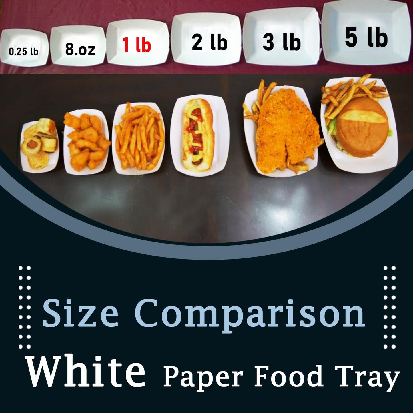 Angel's Peel Lounge White Paper Food Tray- Grease-Resistant and Microwavable- Heavy Duty Paper Trays Great for Tacos, Nachos, Fries, BBQ's, Picnics, Carnivals and Parties (1 lb) Pack of 100