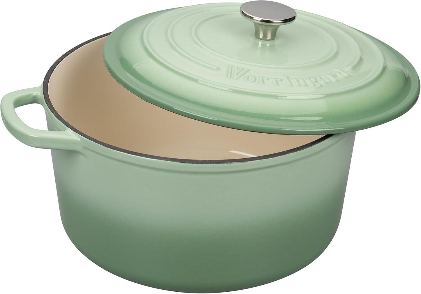 Enameled Cast Iron Dutch Oven Pot with Lid, for Sourdough Bread Baking, Round Dutch Ovens, 4.5 Quart, Green