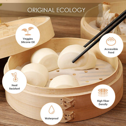 100pcs 9 Inch Round Air Fryer Liners, Fits 10-Inch Bamboo Steamer Baskets, Premium Perforated Parchment Paper Sheets, Non-stick Basket Mat, Perfect for Steaming/Baking/Air Fryers/Cooking