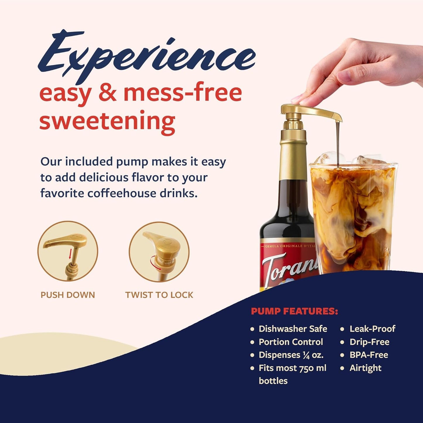 Torani Coffee Syrup, Tiramisu Flavoring for Drinks, Glass Bottle with Pump Included, 25.4 Fl Oz