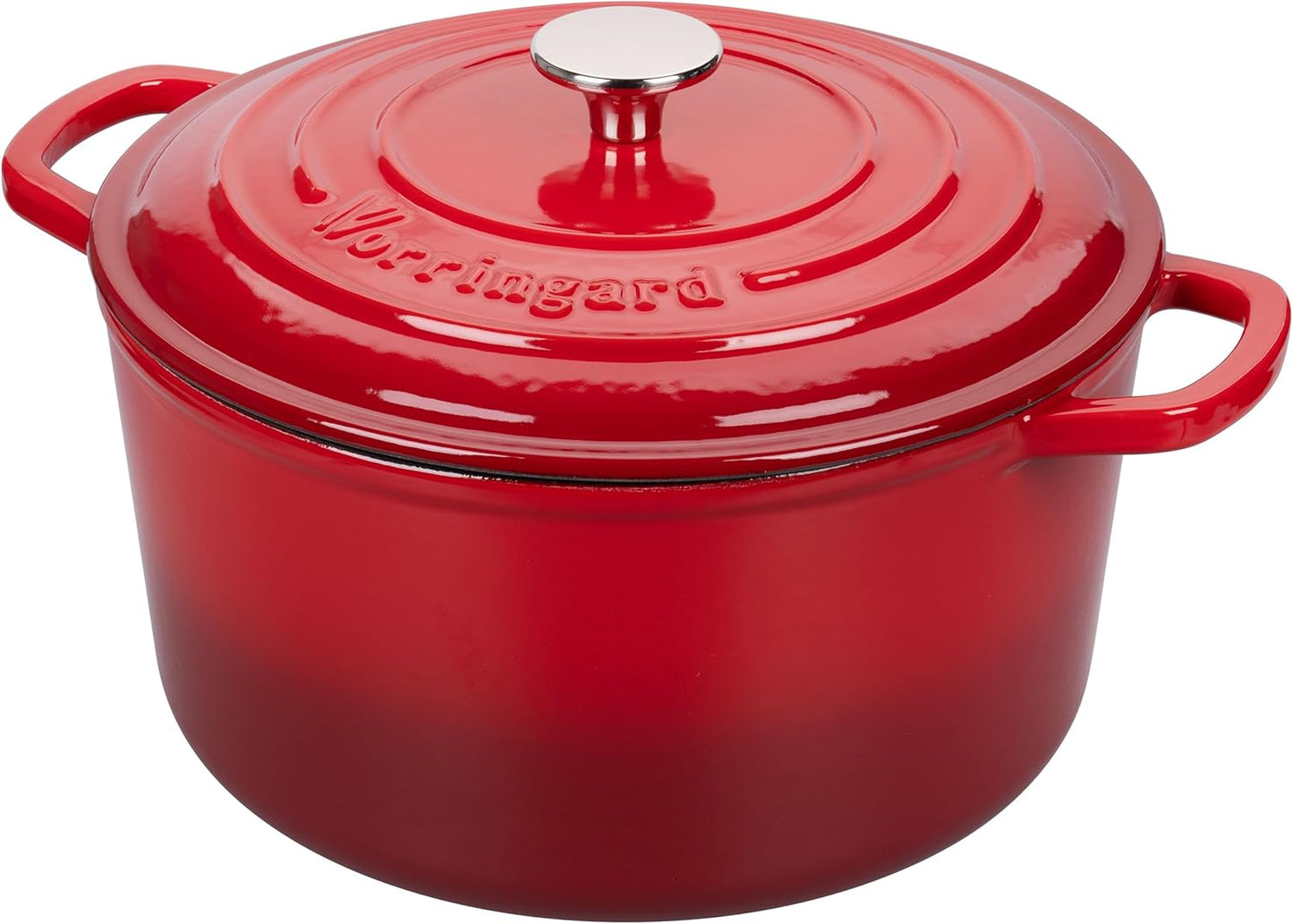 Enameled Cast Iron Dutch Oven Pot with Lid, for Sourdough Bread Baking, Round Dutch Ovens, 6 Quart, Red