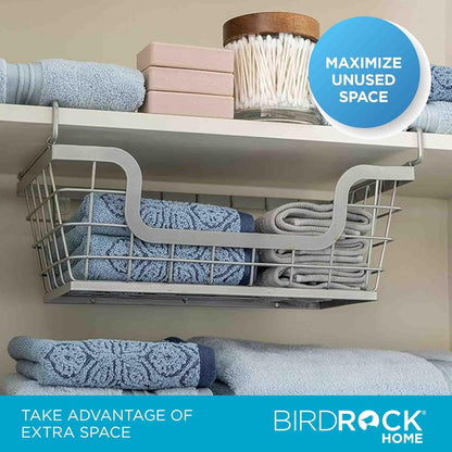 BIRDROCK HOME Wire Baskets - Set of 2 Stackable Hanging Bins - Wall Mount Shelf - Potato Onion Storage - Kitchen Pantry Organizer - Fruit Vegetable Snack Tier - Counter Cabinet Storage - Metal Baskets