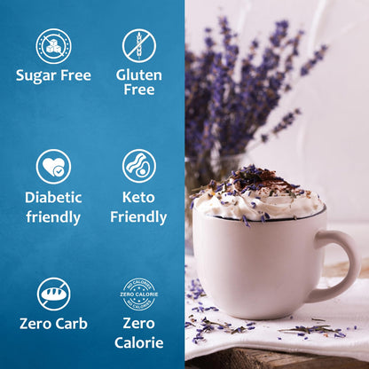 Syruvia Sugar Free Coffee Syrup, Lavender Flavored Syrup for Drinks, Lattes, and Desserts – 25.4 fl oz