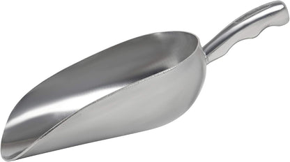 Cast Aluminum Utility Scoop - 12 oz. - Round Bottom, ice scoop For Multi-Purpose Use, With Finger Groove Handle (Hand Wash Only) (12 oz.)