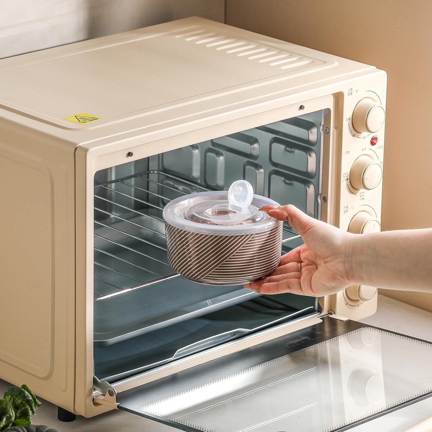 Ceramic Bowls with Lids: 20 oz Microwave Safe Food Storage Containers for Soup, Salad, Cereal, Leftovers, Meal Prep, Lunch, Picnic, Camping, Serving - Airtight, Grey, Set of 4