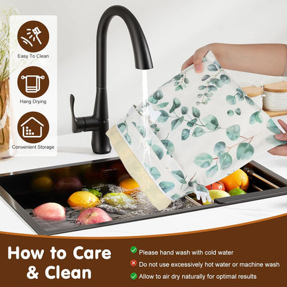 2pcs Reusable Beeswax Bread Bags with Zipper, HSSZXFR Organic Linen Food Storage Cloth Bag, Freshness Preservation Storage to Keep Fresh, for Homemade Sourdough Bread