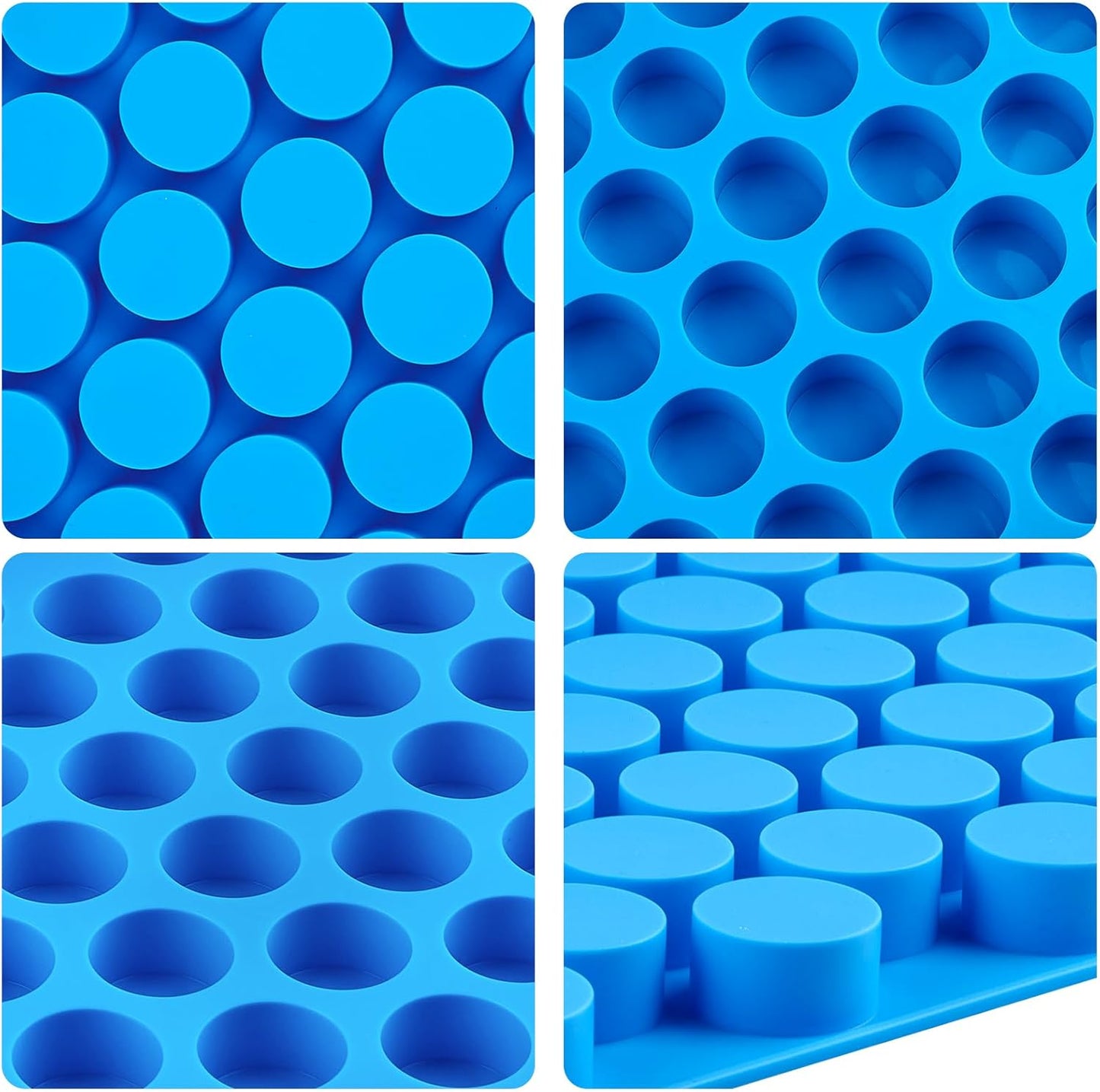 JOERSH Round Candy Molds Silicone Molds for Hard Candy, Gummy, Caramels, Chocolate, Ganache, Ice Cubes, 220 Cavity