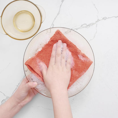 Homaxy 100% Cotton Waffle Weave Kitchen Dish Cloths, Ultra Soft Absorbent Quick Drying Dish Towels, 12 x 12 Inches, 8-Pack, Coral