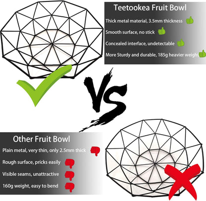 Metal Wire Fruit Bowl, Iron Arts Fruit Storage Baskets for Kitchen Counter, Countertop, Home Decor, Table Centerpiece Decorative hold Vegetables, Bread, Snacks, Potpourris