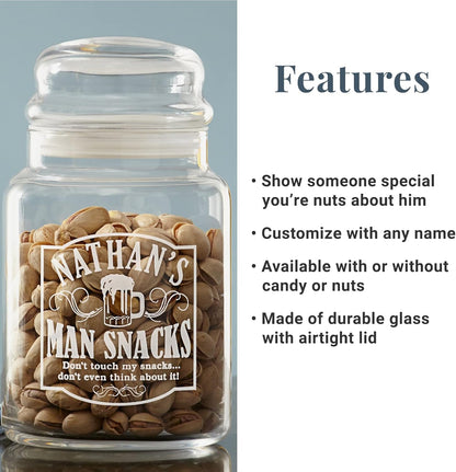 Let's Make Memories Personalized Snacks for Him Treat Jar - For Dad - Candy Jar