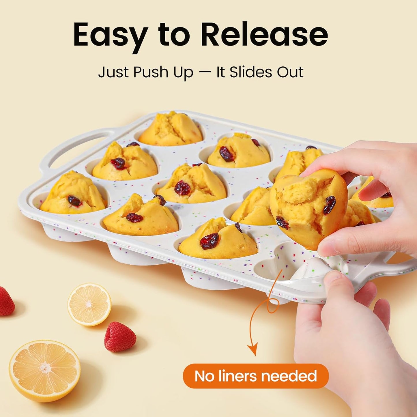 Premium Silicone Heart-Shaped Baking Mold with Metal Reinforced Frame – 1 Pack Non-Stick Cupcake & Muffin Pan for Baking Chocolate, Egg Bites & Brownies – BPA Free, Dishwasher & Oven Safe