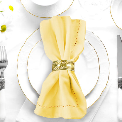 Urban Villa Cloth Napkins Set of 12 20x20 Inches 100% Cotton Hemstitch Napkins Cloth Washable Durable Reusable Absorbent Table Dinner Napkins Cloth for Hotel Lunch Restaurant Weddings Parties – Yellow