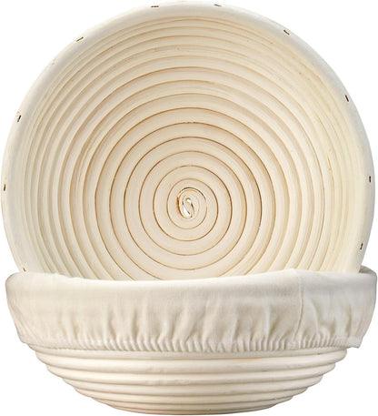 Proofing Basket - 9 inch Banneton Bread Proofing Baskets Set of 2 Banneton Basket Sourdough Proofing Bowls with Liners for Professional & Home Artisan Sourdough Bread Baking Supplies