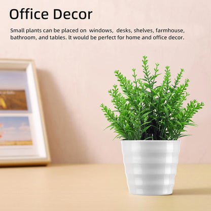 4 Pack Fake Plants Greenery Small Faux Plastic potted Plant Artificial Plants Indoor for Living Room Home Decor Modern Bathroom Kitchen Counter Office Desk Farmhouse Classroom Decor Camper Décor
