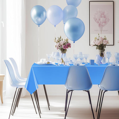 4 Pcs Pink & Purple & Blue Series Rectangle Tablecloth, 54x72" Solid Color Waterproof & Spillproof Disposable Plastic Table Cover, Durable Party Tablecloth for Dining, Buffet, Picnic, Outdoor Events