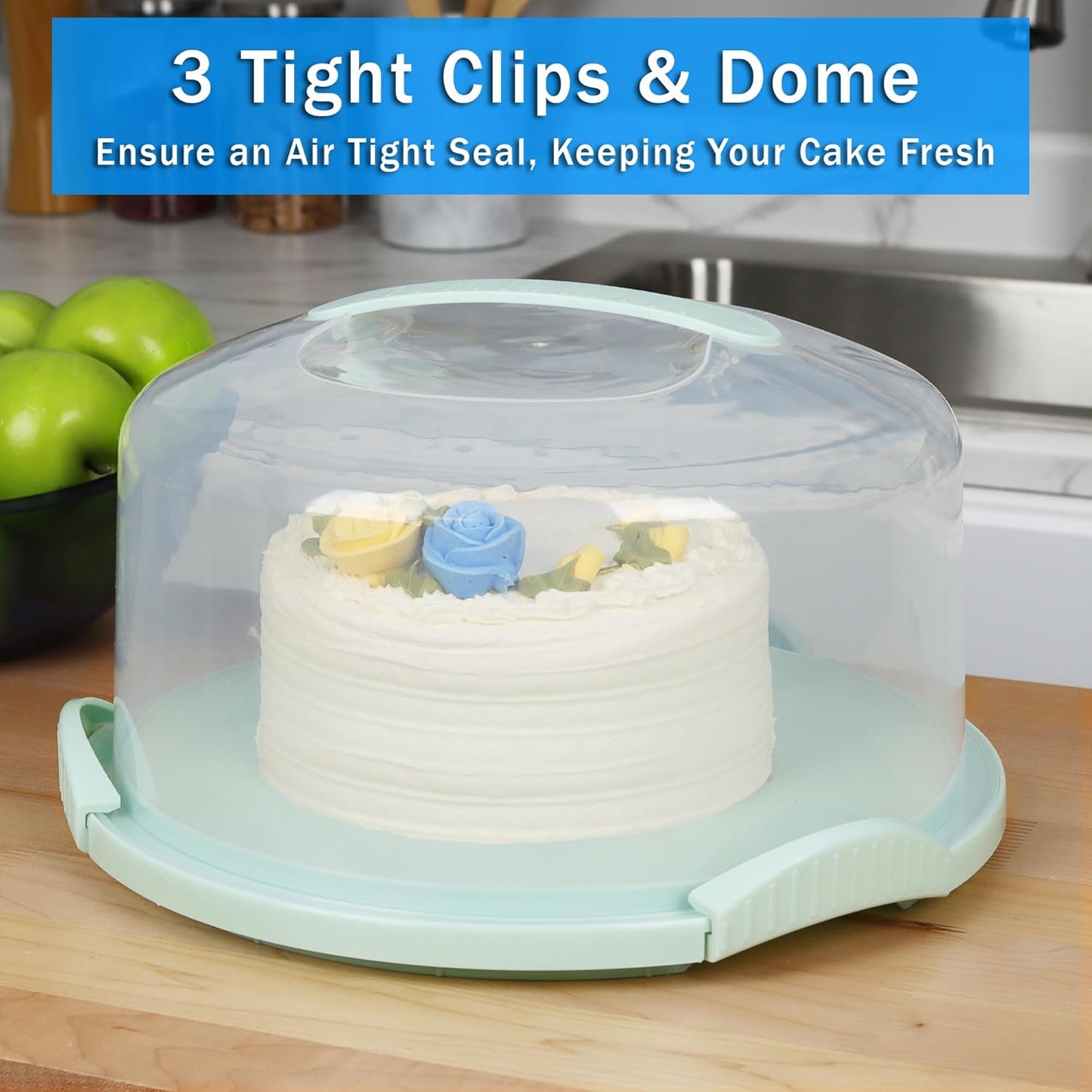 EXTRA LARGE Cake Carrier/Cake Container with Server (Holds up to 12 inch 3-layer cake) Cake Carrier With Lid And Handle /Cake Holder with Lid/Cake Cover Cake Plate Clear Cake Dome Cake Plate With Lid